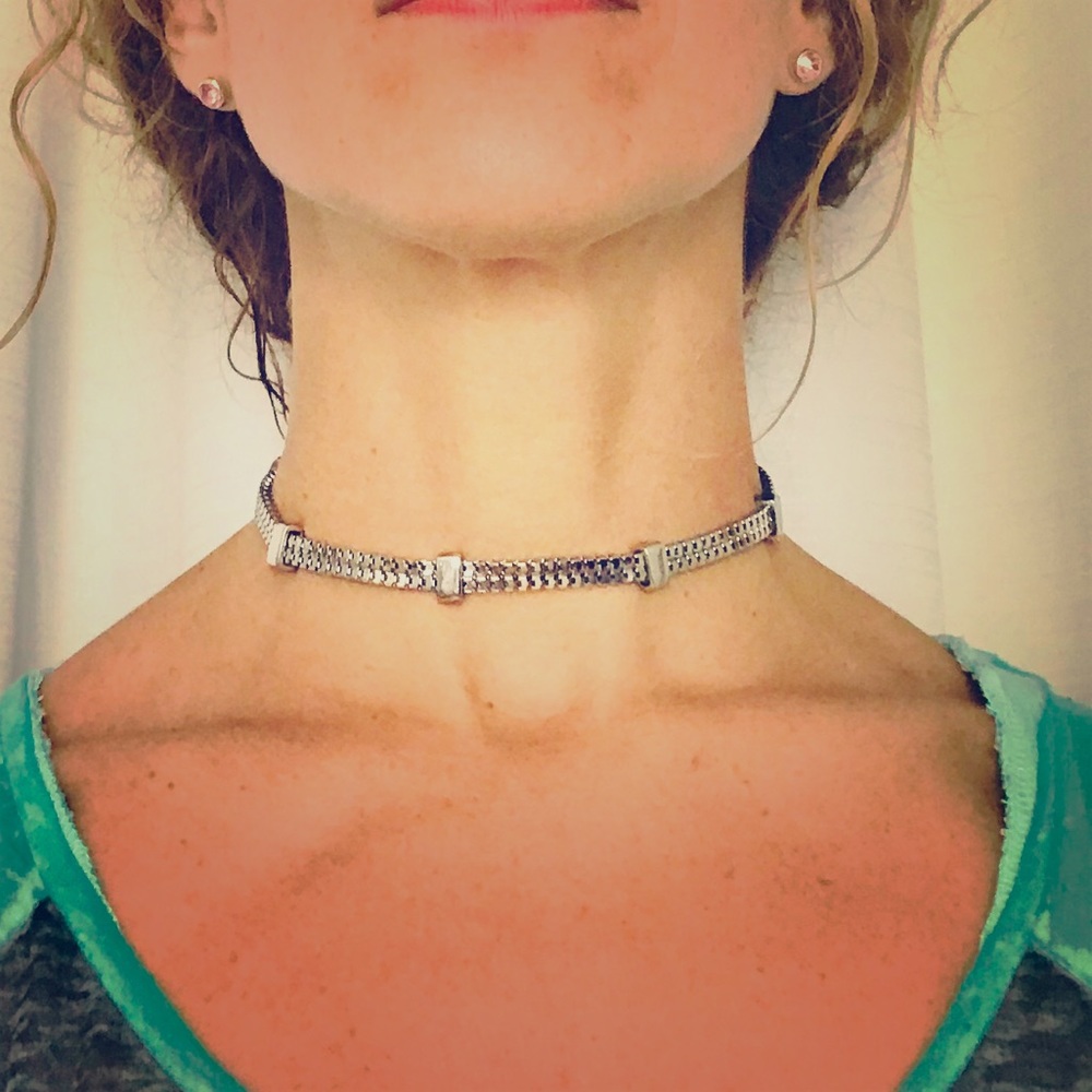 Unique Silver Toned Choker